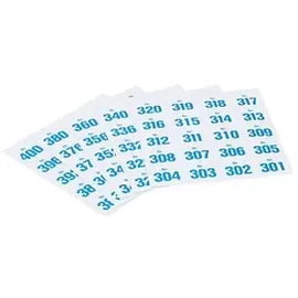 WOLF & APPENZELLER Klebenummern blau 20,0 x 24,0 mm, 100 Etiketten