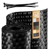 Kadax Zaunband aus Technorattan, Schwarz, 19 x 25 cm