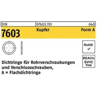 Reyher Flachdichtring DIN 7603 16x27x2,5 Kupfer 100 Stück