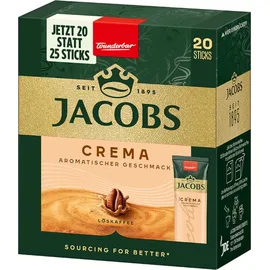 Jacobs Crema löslicher Kaffee, Instantkaffee, Instant Kaffee, 12 x 20 Einzelportionen