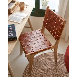 Kave Home 2er Set Kave Home Stuhl Calixta Leder Braun