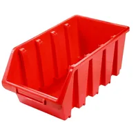 PROREGAL Sichtlagerbox 4 | HxBxT 15,5x20,4x34cm | Polypropylen | Rot | Sichtlagerbehälter, Sichtlagerkasten, Sortierbehälter