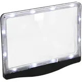 Schwäbische Albumfabrik Safe 4560 LED Flachlupe Profi – Leselupe mit 300% Vergrößerung, 12 dimmbare LEDs, großes Sichtfeld, 230 x 180 x 30 mm