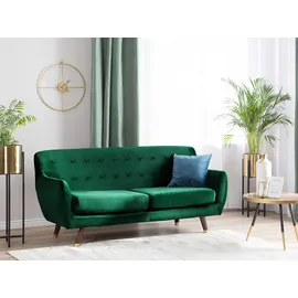 Beliani Sofa 3-sitzer Bodo Samtstoff Smaragdgrün