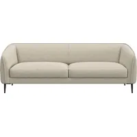 3-Sitzer FLEXLUX "Belle Designsofa, Couch, bequem durch Kaltschaum im Sitz", weiß (sanftes weiß), B:218cm H:74cm T:89cm, 100% Polyester, Sofas, Skandinavisches Design, In hochwertiger Verarbeitung