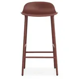 Normann Copenhagen Form Barstuhl aus Stahl und Plastik in der Farbe Rot Sitzhöhe: 65cm, Maße: 42,5cm x 42,5cm x 77cm, 602779
