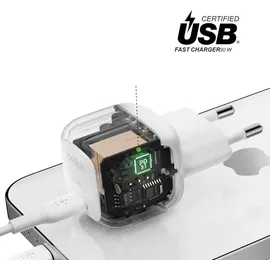 Belkin BoostCharge kompaktes Ladegerät, PD, und PPS inkl.lightning Kabel Weiß