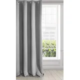Eurofirany Logan Vorhang Blickdicht, Blackout, Satin Verdunkelungsvorhang mit Ösen-1 STK. Ösenvorhang, Elegant, Glatt, Einfarbig, Wohnzimmer, Schlafzimmer, Silber, 135x250 cm