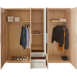 Priess Kleiderschrank 231 x 195 x 54 cm Beige/Weiß