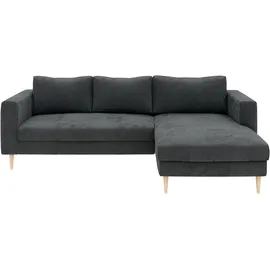 TRENDMANUFAKTUR Eckcouch Cord 2-Sitzer Grau