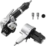 Vevor Pneumatische Umreifungsmaschine, 8500 N Spannkraft, Metall-Umreifungswerkzeug, Spanner & Schneide-/Versiegelungsgerät für 32 mm breite Metallbänder, Spaltballenpresse für Verpackungen