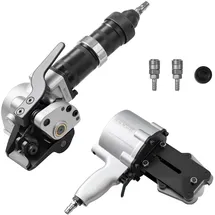 Vevor Pneumatische Umreifungsmaschine, 8500 N Spannkraft, Metall-Umreifungswerkzeug, Spanner & Schneide-/Versiegelungsgerät für 32 mm breite Metallbänder, Spaltballenpresse für Verpackungen