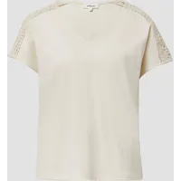 S.Oliver T-Shirt im Relaxed Fit mit Häkelspitze beige 38