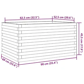 vidaXL Pflanzkübel 90 x 60 x 45,5 cm Weiß