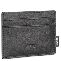 JASLEN - Herren Kartenetui Leder - Leder Kartenetui herren mit münzfach - Kreditkartenetui RFID Schutz - Dauerhaft Card Holder Herren Leder - Stilvoll Karten Portemonnaie Herren - Sicher Card, Schwarz