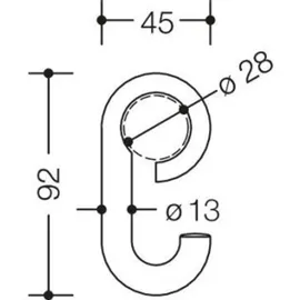 Hewi Haken zum Aufschieben Reinweiß 477.30.E0199