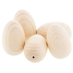 Eier aus Holz, 6 cm, 5 Stück