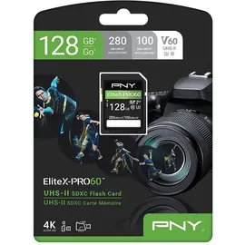 PNY EliteX-PRO60, 128 GB, SDXC, Flash-Speicherkarte