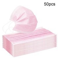 50 Stück Pink Disposable Shield Einweg-Atemschutzbakterienschutz Mundschutz Gesichtsschutz Rosa 50 Stück (Pink)