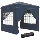 Outsunny Faltpavillon 2,5 x 2,5 m inkl. 4 Seitenteile Blau