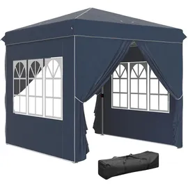 Outsunny Faltpavillon 2,5 x 2,5 m inkl. 4 Seitenteile Blau