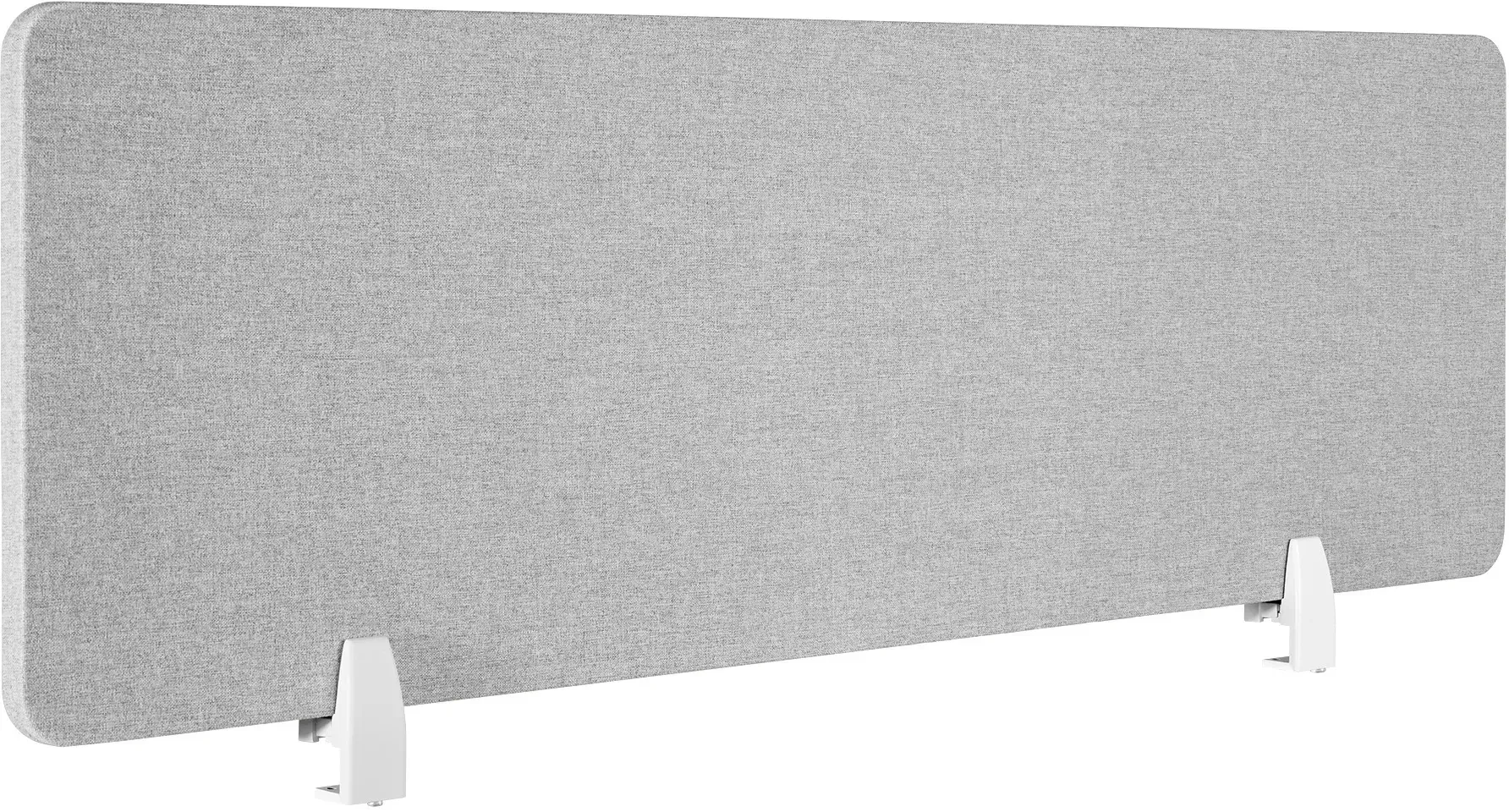 tectake Schreibtisch Trennwand Noisy mit abgerundeten Ecken - 130 x 40 cm, grau