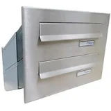 Letterbox24 D-041 2er Edelstahl Durchwurfbriefkasten