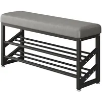 Hti-Living Schuhregal 100 x 50 x 30 cm 2 Ebenen / grau