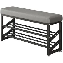 Hti-Living Schuhregal 100 x 50 x 30 cm 2 Ebenen / grau