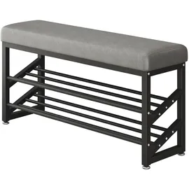 Hti-Living Schuhregal 100 x 50 x 30 cm 2 Ebenen / grau