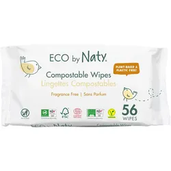 Feuchttücher - kompostierbar unparfümiert 56Stk