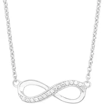 s.Oliver Silberkette »Infinity/Unendlichkeit« mit Infinity Anhänger für Damen, Zirkonia (synth.), silberfarben