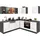 kochstation Winkelküche L-Form 220 cm weiß