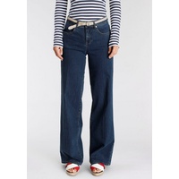 DELMAO Weite Jeans, (Set, 2 tlg mit Gürtel), Gr. 42 - N-Gr, darkblue used, , 13841035-42 N-Gr