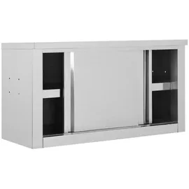 vidaXL Wandhängeschrank mit Schiebetüren 90×40×50 cm Edelstahl
