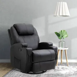 Homcom Massagesessel Elektrisch Relaxsessel Fernsehsessel Kunstleder, Schwarz 84x92x109cm Aosom