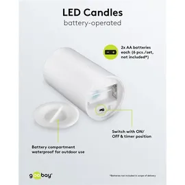 goobay LED-Kerzen 3er-Set 249 g weiß