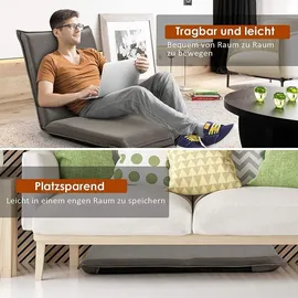 Costway Bodenstuhl mit 6-stufig verstellbarer Rückenlehne, Grau