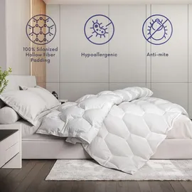The White Stone Winterdecke, Weiß, Textil, Füllung Hohlfaser, Rechteckig, 200x200 cm Schlaftextilien, Bettdecken