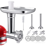 Fleischwolf-Aufsatz Für Kitchen Aid-Standmixer,12 Pcs zubehör Ganzmetall Fleischwolf Zubehör Für Die Küchenmaschinen| Fleischwolf-Wurst-Stuffer-Zubehör