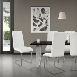 ML-Design Esszimmerstuhl Kunstleder Weiß 6er Set