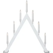 Star Trading Weihnachtsbeleuchtung, Kerzenleuchter Vind 7-flammig, Holz, Weiß - (L)63 x (B)55,5 cm | Gr.: onesize