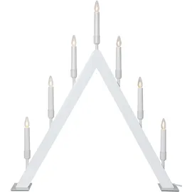 Star Trading Weihnachtsbeleuchtung, Kerzenleuchter Vind 7-flammig, Holz, Weiß - (L)63 x (B)55,5 cm | Gr.: onesize