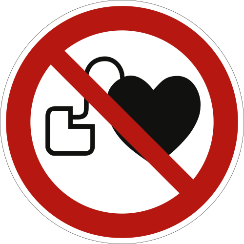 Hinweisschild Kein Zutritt für Personen mit Herzschrittmachern