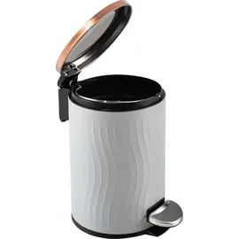 Hti-Living Kosmetikmülleimer Jannik 3 Liter Grau Kupfer - Grau/Kupfer