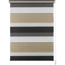 MYDECO Doppelrollo Just-Triple 60 x 160 cm braun/weiß