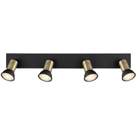 GLOBO Deckenspot 4-flg. schwarz gold