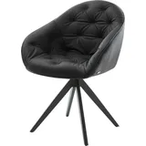 DeLife Esszimmerstuhl Gaio-Flex Echt-Leder Schwarz Kreuzgestell kantig Schwarz