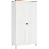 loft24 Kleiderschrank Oneill 2 Türen Kiefer Massivholz Landhaus Stil Höhe 205 cm weiß
