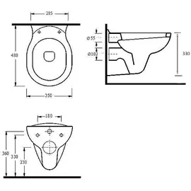Belvit Manhattan Hänge WC mit WC-Sitz Grau